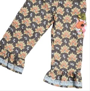 SOLD Girls Matilda Jane Field Trip Thelma Big Ruffles Pants Sz 12 Floral Boho